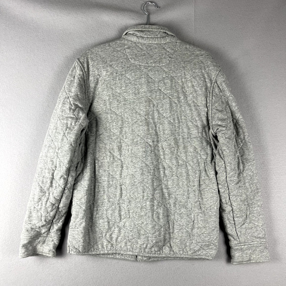 Lucky Brand Quilted Jacket Mens Medium Gray Shacket Full Zip Pocket Casual - Picture 9 of 16